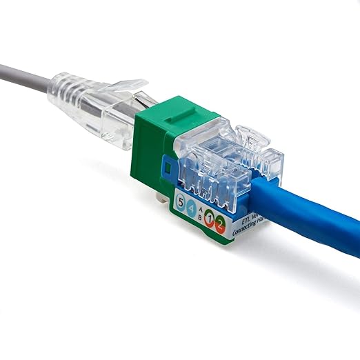 trueCABLE Cat6 Keystone Jack, Unshielded (UTP), 90 Degree Punch-Down, PoE++ (4PPoE) 100W, UL Listed, ETL Verified, ANSI/TIA Certified, Modular RJ45 Female, Green, 12 Pack