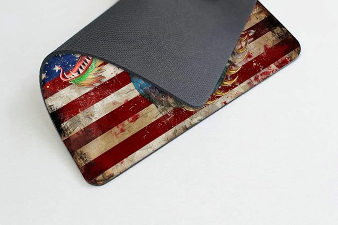 Square Mouse Pad Green Dragon with National Flag-1,Gaming Mouse Pads for Desk,Soft Computer Waterproof Non-Slip Mouse Mat