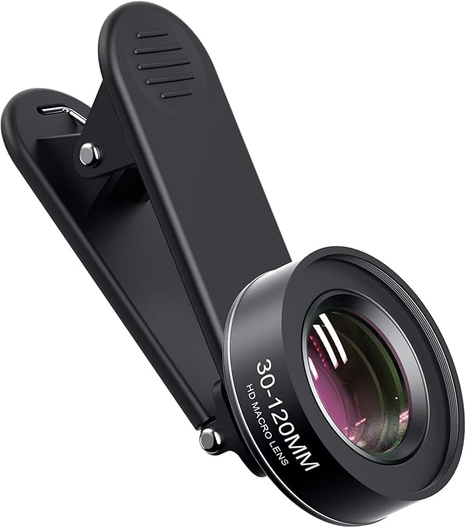 30-120mm Cell Phone Macro Lens, for ipad,iPhone,Samsung, Android, Pixel,Phone Macro Lens