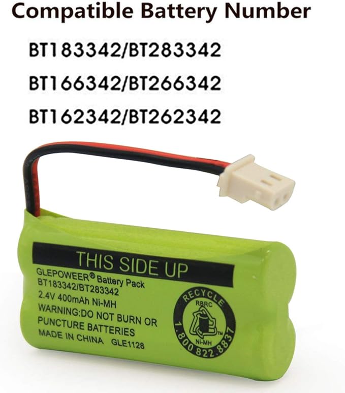 BT183342 BT283342 BT166342 BT266342 BT162342 BT262342 Battery Compatible with CS6114 CS6419 CS6719 EL52300 CL80111 Cordless Handset Phone (Pack of 3)