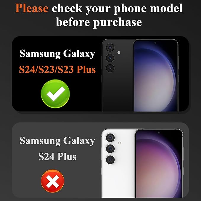 YWXTW Camera Lens Protector for Samsung Galaxy S24 / S23 / S23 Plus, [NOT for S24 Plus] 9H Tempered Glass Metal Individual Ring Camera Screen Protector for S24 Accessories (Silver)