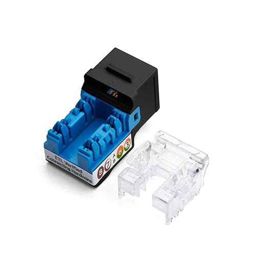 trueCABLE Cat5e Keystone Jack, Unshielded (UTP), 90 Degree Punch-Down, PoE++ (4PPoE) 100W, UL Listed, ETL Verified, ANSI/TIA Certified, Modular RJ45 Female, Black, 48 Pack
