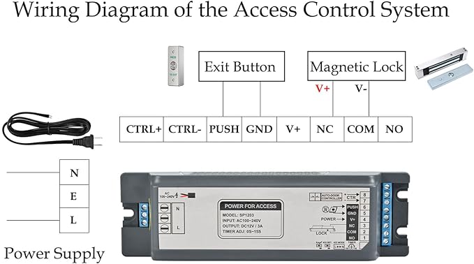 Smart Door Access Control System 600lbs Magnetic Lock Kit with ZL Bracket Tuya App & Remote Control, Stainless Steel Exit Button, Power Supply and Built-in Alarm Beeper