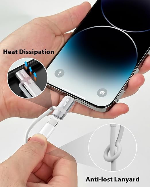 [MFi Certified] USB C to Lightning Adapter, Type C to Lightning Adapter Support 36W PD Fast Charging Compatible with iPhone iPad Silver