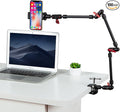 Adjustable Articulating Magic Arm with Clamp and Phone Holder Clip for Desk Mount, Desk Stand, Cell Phone Tripod
