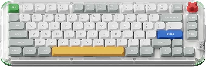 nuphy Kick75 Wireless Low Profile Mechanical Keyboard with Volume Knob,75% Hot Swappable Gaming Keyboard,80 Keys RGB Backlit with PBT Keycaps, Support BT/2.4G/USB-C (Red Nano Swithc)