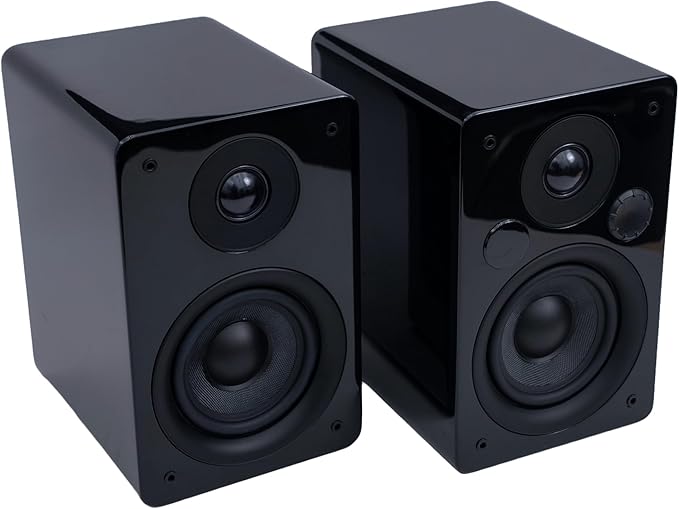 Peachtree Audio M24x Powered Bluetooth Bookshelf Speakers (Pair) – Real Bamboo | Hi-Fi Sound, 5.25” Woofer, RCA, Optical, USB Charging, Subwoofer Out | Ideal for TV, Turntables & PCs