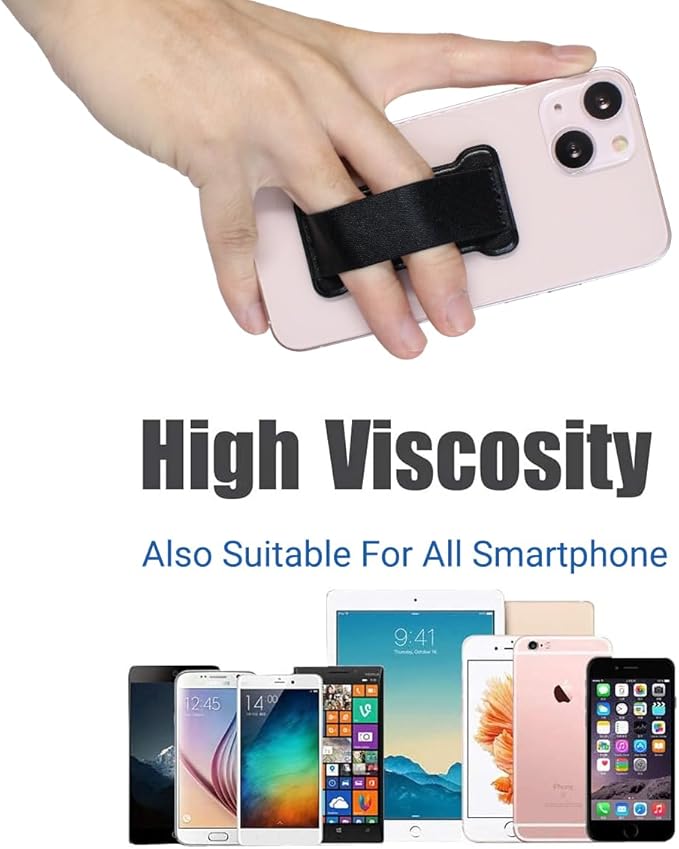 Phone Grip Holder for Hand, Universal Finger Strap Phone Holder, Finger Selfie Grip Compatible with Most Smartphones (Light Blue) - 2Pack