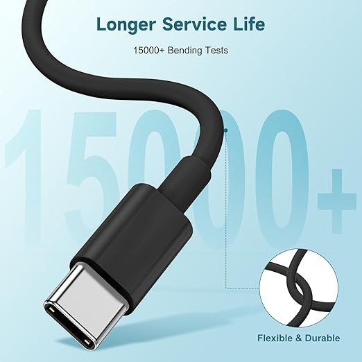 60W USB C to C Cable [3Pack] iPhone 15 Fast Charging Cable,6ft Long USB-C to USBC Power Cord for iPhone 16/15 Pro Plus Pro Max, MacBook Pro Air/IPad/iPad Pro 12.9/11,AirPods 4(Black)