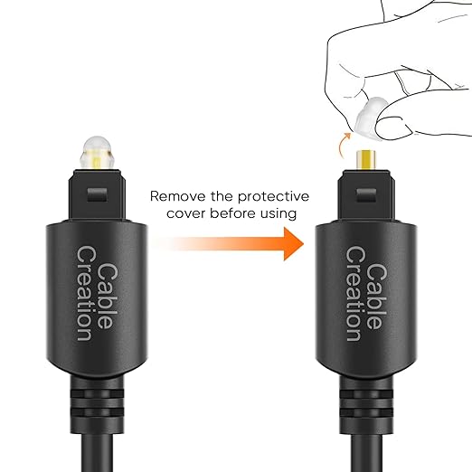 CableCreation Optical Audio Cable, [2-Pack] 3 Feet Fiber Optic Cable [S/PDIF] with Gold Plated for Home Theater, Sound Bar, TV, PS4, Xbox, VD/CD Player, Blu-ray Players, Game Console& More, 0.9M