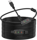 LDKCOK 60FT Active USB Extension Cable 2.0 Male to Female with A Extension chipset Signal Booster - Active Extension/Repeate