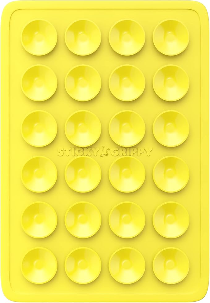 Suction Phone Case Mount, Sillicon Adhesive Phone Accessory for iPhone and Android, Hands-Free Fidget Toy Mirror Shower Phone Holder, Tiktok Videos and Selfies (Yellow)