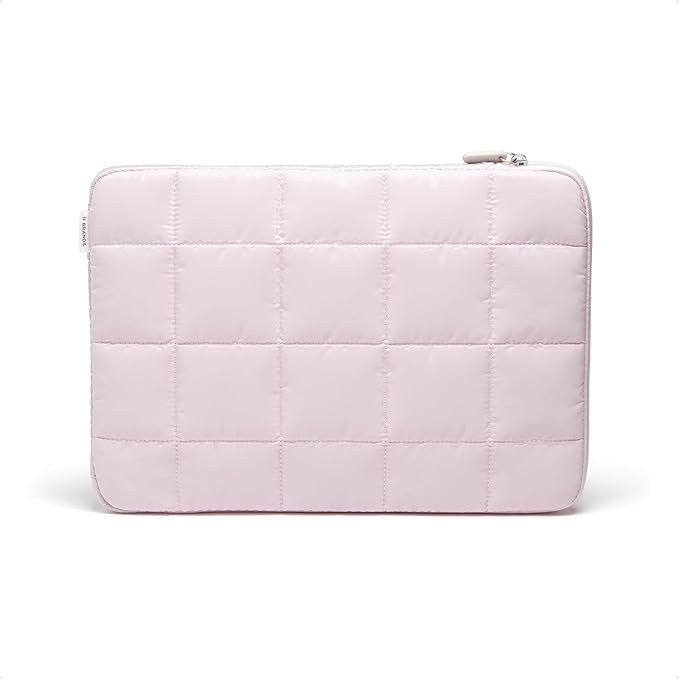 U Brands Nylon Puffer Zipping Large Laptop Sleeve, 9.75" x 13", Computer Accessories, Laptop Bag for MacBook Pro, MacBook Air, Chromebook, HP Computer, Petal Pink