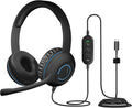 Cyber Acoustics USB-C Stereo Headset (AC-5014-20) – Durable, Crisp, and Clear Communication in Classrooms and at Home; in-Line Controls for Volume and Mic Mute - 20 Pack