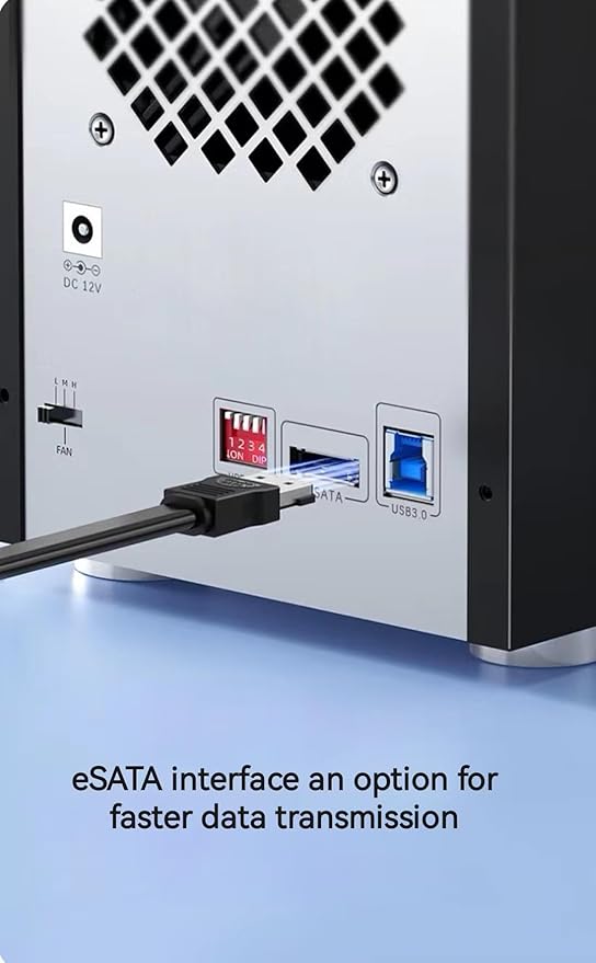 Syba SY-ENC50104 4 Bay 3.5” SATA III HDD Non-RAID Enclosure – Supports USB 3.0 & eSATA Interface, Black