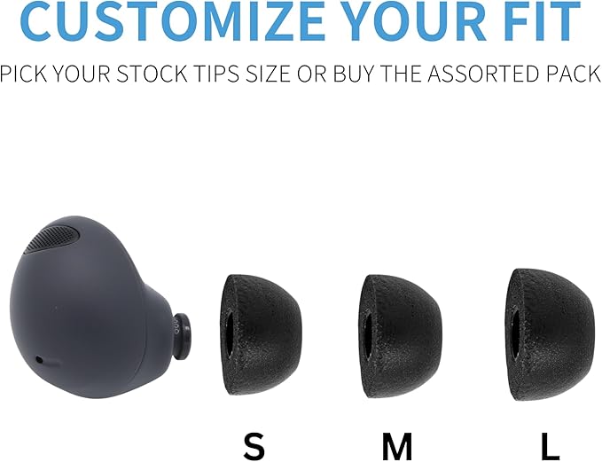 Comply TrueGrip | Premium Memory Foam Replacement Earbud Tips for Samsung Galaxy Buds2 Pro | Enhanced Comfort, Secure Fit, Superior Noise Isolation, Cleaning Tool | Black, Large (3 Pairs)