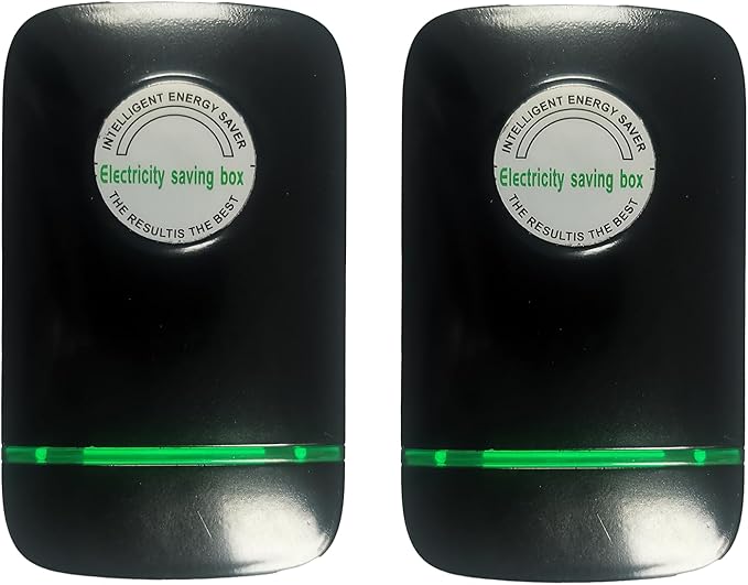 Elon-musk's Electricity Saving Box Stop Watt Stopwatt Energy Saving Device Save Energy Saving Device Energy Saving Power Strip for Home Office US Plug 90v-250v 30kw Rated Green (2PCS, Black)