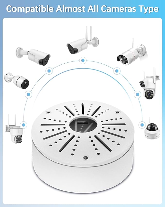 WEILAILIFE 【Compatible Almost All Cameras Type】 Security Camera Junction Box, Universial Camera Junction Box Mount Bracket(8 Pack)
