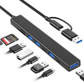 VIENON 8 in 1 USB C Hub With SD Card Reader, USB 3.0/2.0 Ports, USB-C Adapter for Laptop, MacBook, iPad Pro, iMac - Aluminum