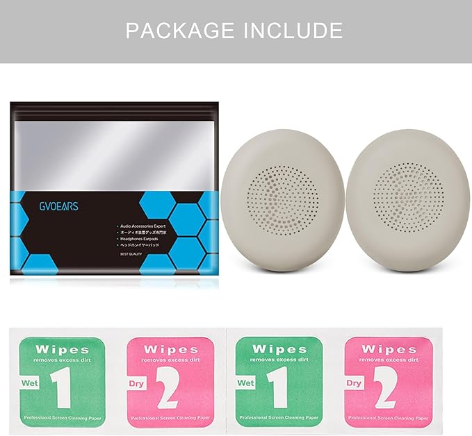 Ear Pads for Jabra Elite 45h - Replacement Ear Cushions for Evolve2 65 40 MS UC USB On-Ear Wireless Headphones - Protein Leather Memory Foam (Gold Beige)