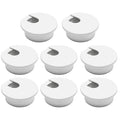 Desk Grommet 1-3/8" (35 mm), Desk Cord Hole Cover, Cable Grommet ABS Plastic, Desk Hole Grommet for Office and Home Table Cable, Detachable Cable Cord Organizer (White 8 Pcs)