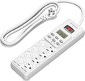 DEWENWILS 8 Outlet Power Strip with Timer (4 Timed/4 Always On), Indoor Digital Timer Outlet for Reptile Light, Turtle Grow Light, Bearded Dragon Tank, Aquarium, 6ft Flat Plug Cord, 15A, UL Listed