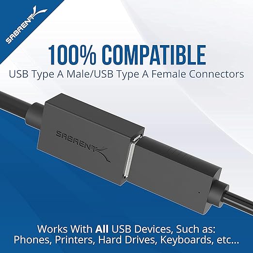 SABRENT 22AWG USB 3.0 Extension Cable A Male to A Female [Black] 3 Feet (CB-3030) (Pack of 3)