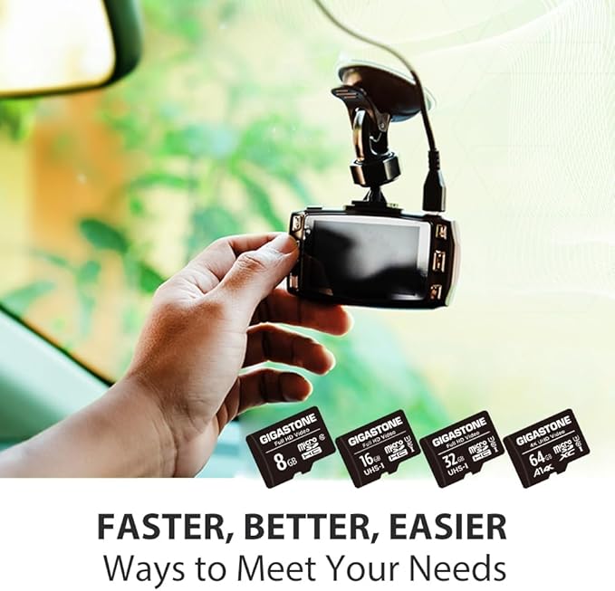 GIGASTONE 16GB 5-Pack Micro SD Card, FHD Video, Surveillance Security Cam Action Camera Drone, 85MB/s Micro SDHC UHS-I U1 Class 10, with Adapters