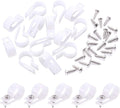 Swpeet 120 Pack White 3/4 Inch Nylon Plastic R-Type Cable Clips Clamp Kit, Nylon Screw Mounting Cord Fastener Clips with 120 Pack Screws for Wire Management (3/4 Inch, White)