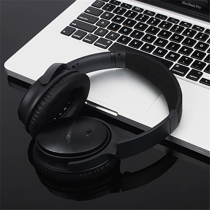 Replacement Ear Pads for Bose QuietComfort 35 35 II 15 25(qc 35 25 15/QC35 ii), Headphone Ear Covers, High Density Memory Cotton, Soft Leather, Adaptive Noise Isolation Headphones Pads Cushions