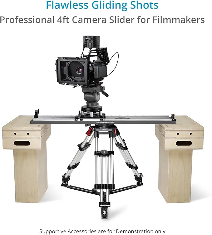 PROAIM Flyking PRO 4ft Mitchell Video Camera Slider for Videomakers & Filmmakers. with 360° Sweeping Panning & Quick Flip Lock. Payload up to 100kg / 220lb.