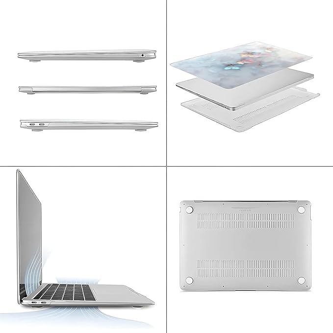 Compatible with MacBook Air 13.3 13.6 Inch Case 2022 2021 2020 2019 Plastic Hard Shell Case Cover,13.6 Air (A2681) M2 2022, Floral