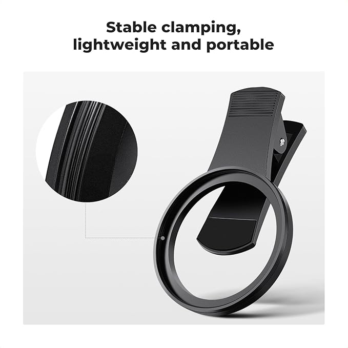 K&F Concept 52mm Clip-on CPL Phone Camera Lens Filter Kit, Circular Polarizer Polarizing Filter Compatible with iPhone 15 14 13 12 11