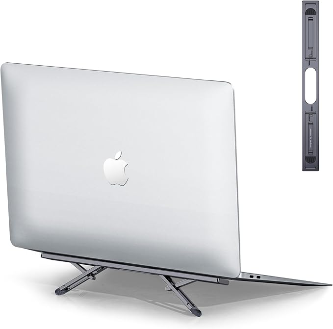 Laptop Risers for Desk, 4 Adjustable Heights Laptop Stand, Keyboard Riser, Ergonomic Laptops Feet for Desk, Compatible with MacBook Air Pro, with Dell, with HP, More 10-15.6” Laptops
