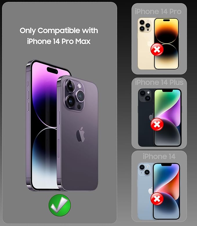 Magnetic for iPhone 14 Pro Max Case, Compatible with MagSafe, Built-in Camera Lens Protector, Logo View, Military Grade Drop Proof Phone Case Cover, Green