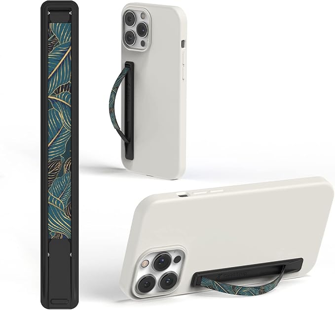 Phone Grip, Ultra Thin Cell Phone Grips Finger Holder Kickstand for Back of Phone, Loopy Case Swappable for Smartphones Wireless Chargers Car Mounts - SleekGrip Essential