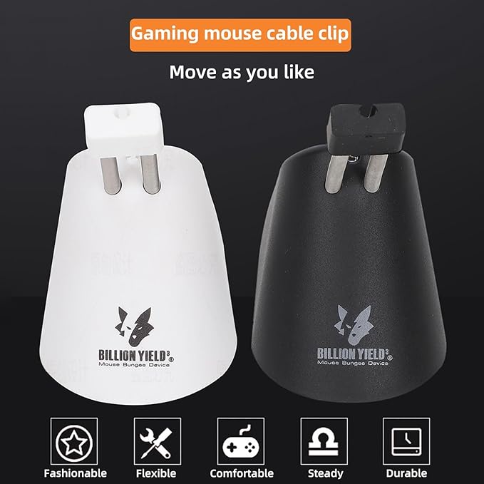 Gaming Mouse Bungee, Mouse Cord Holder and Cable Management Device (Primium Version 360g, White)