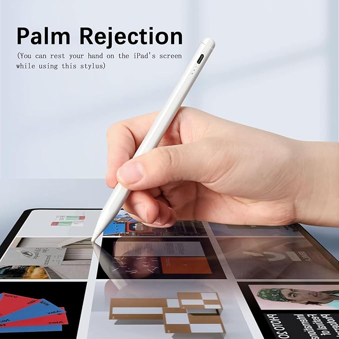 【2Pack】 Stylus Pencil for iPad 2018-2025 A16 11/10/9/8/7/6,iPad mini A17 Pro/6/5,iPad Air M3/M2 11"/13"/5/4/3,iPad Pro M4 13"/12.9"/11" USB-C Fast Charging Pencil,Pixel-Perfect Tilt Sensitivity