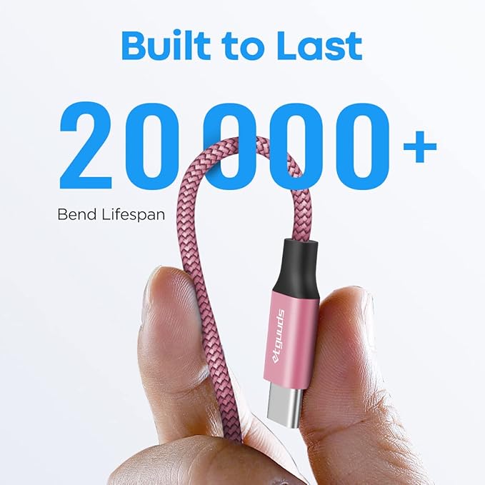 etguuds 6.6ft USB A to USB C Cable 3A Fast Charging, 2-Pack USB A to USB Type C Charger Cord for iPhone 16 15 Pro/Pro Max/Plus, for Samsung Galaxy S24 S23 S22 S21 S20 S10 A55 A54 Flip Note, Moto, Pink