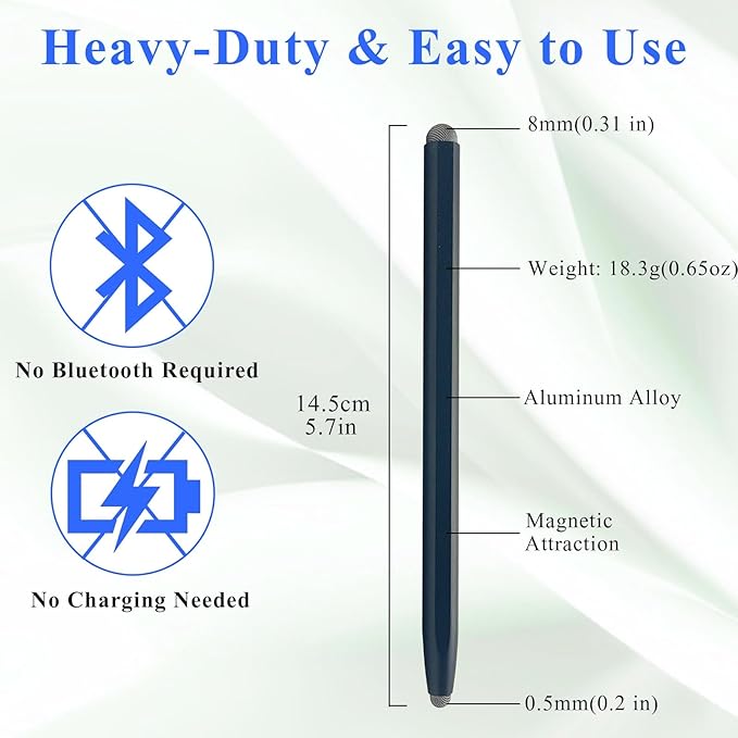 2-in-1 Stylus Pen for Touchscreen with Magnetic, Kenkor 2PCS Tablet Pencil for Apple iPad/Air/Mini/Pro/iPhone/Android/Huawei/Cellphone/Samsung/Galaxy All Universal Touch Screen Devices (Black/Gold)