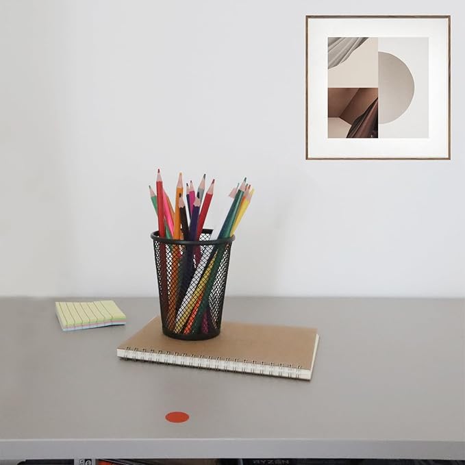 Desk Pencil Pen Holder, Wire Mesh Pen Cup Holder for Desk Organizer and Office Desk Accessories (6 Pack)