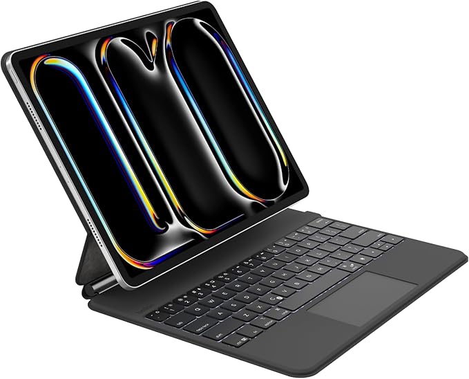 Belkin Pro Keyboard Case w/Magnetic Stand, Backlit Bluetooth Keyboard, Multi-Gesture Controls, Magnetic Apple Pencil Storage Compatibility, & Multimedia Keys for iPad Pro 13" (M4) - Black