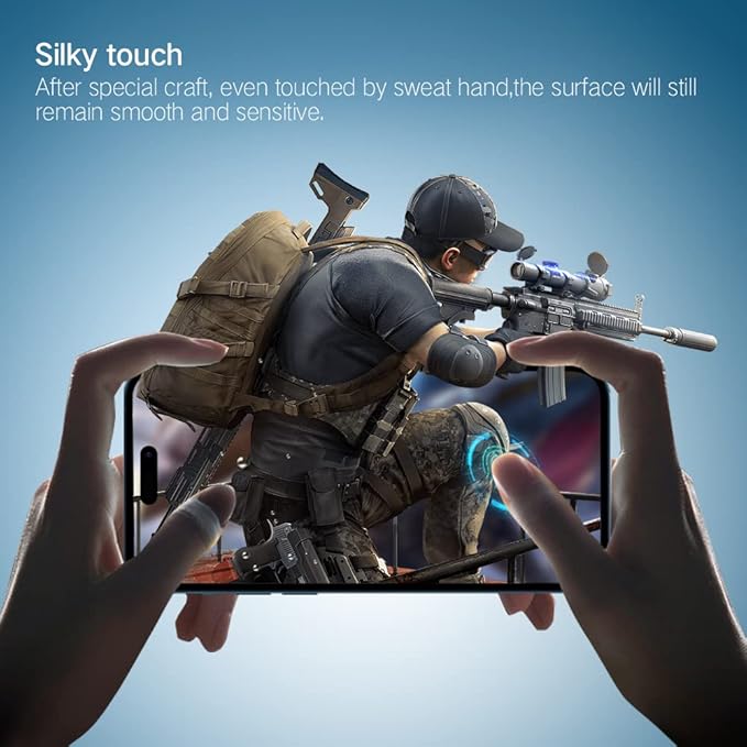 PERFECTSIGHT Sapphire Anti Glare Anti Blue Light Screen Protector Designed for iPhone 14 Pro Max - Eye Protection Diamond Hard Tempered Glass - Matte Military Grade Shatterproof Bubble Free (6.7 inch)