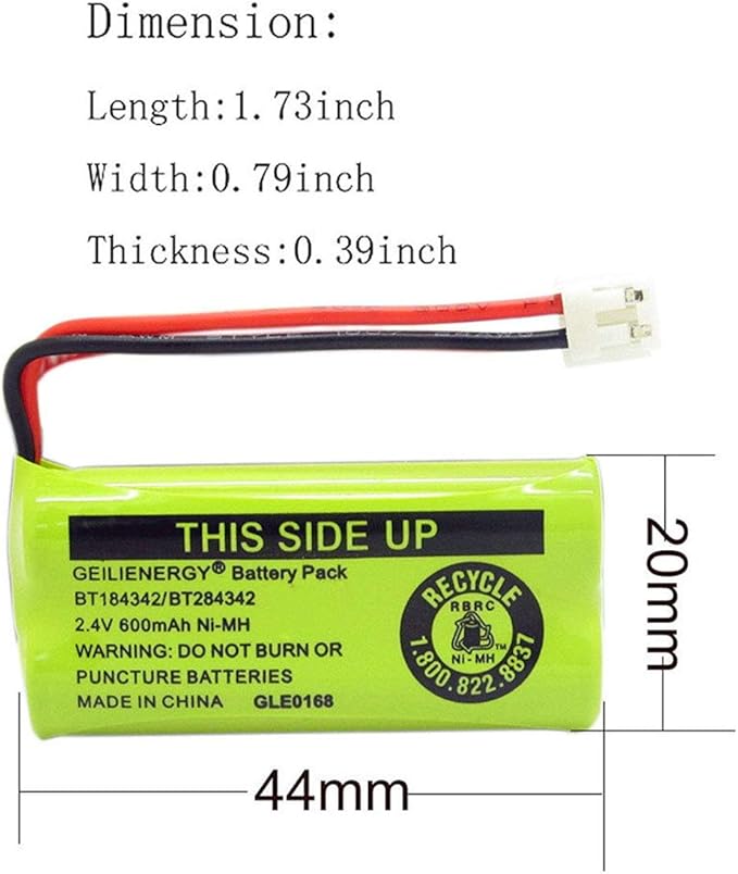 BT184342 BT284342 Rechargeable Phone Battery Compatible with for AT&T BT18433 BT28433 BT-8300 BT1011 BT1018 Vtech 89-1326-00-00/89-1330-01-00/Empire CPH-515D (8-Pack 184342 Batteries)