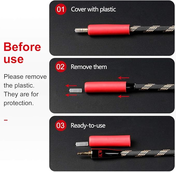 SKW Audiophiles High Gauge AUX Cable 3.5mm Male to Male Jack Cable with Diameter 6.8mm Stereo Audio Cable 3.2ft (1m)