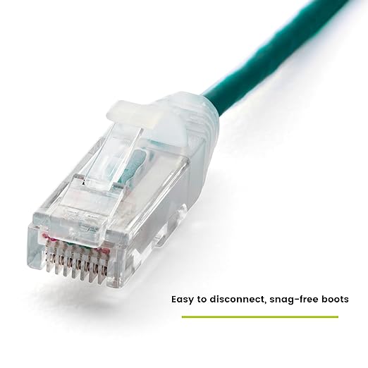 TRUECABLE Cat6 Component Rated Patch Cable, Unshielded (U/UTP), 3ft, Green, 28AWG Solid Copper, Snagless 10G High-Speed Ethernet Cable, PoE++ 4PPoE 100W, UL Listed, RoHS-3, 1 Pack