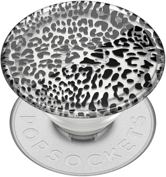 PopSockets Plant-Based Phone Grip with Expanding Kickstand, Adhesive Grip, Eco-Friendly - Black Leopard