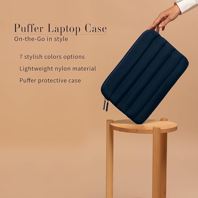 ANECDOTE Laptop Case 13-14 Inch – A Perfect Laptop Sleeve That is Compatible with MacBook Air/Pro and iPad Pro 12.9 – Fits in Your Bag, Made of 100% Nylon with Aesthetic Design (Navy)