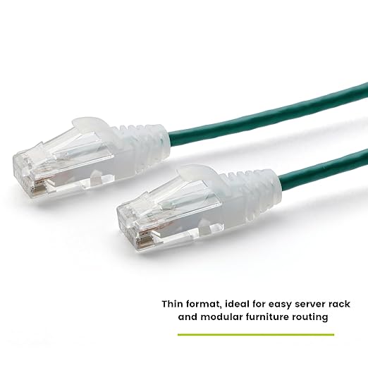 TRUECABLE Cat6 Component Rated Patch Cable, Unshielded (U/UTP), 14ft, Green, 28AWG Solid Copper, Snagless 10G High-Speed Ethernet Cable, PoE++ 4PPoE 100W, UL Listed, RoHS-3, 5 Pack