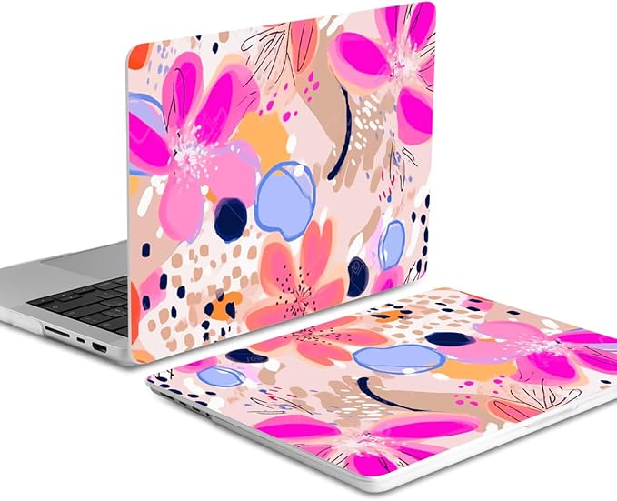 DONGKE for M4 MacBook Pro 16 Inch Case 2024 2023 2021 A3403 A3186 M3 A2991 M2 A2780 M1 A2485 Pro/Max Chip, Plastic Hard Shell Case & Keyboard Cover for Mac Pro 16 with Touch ID, Floral Artistic